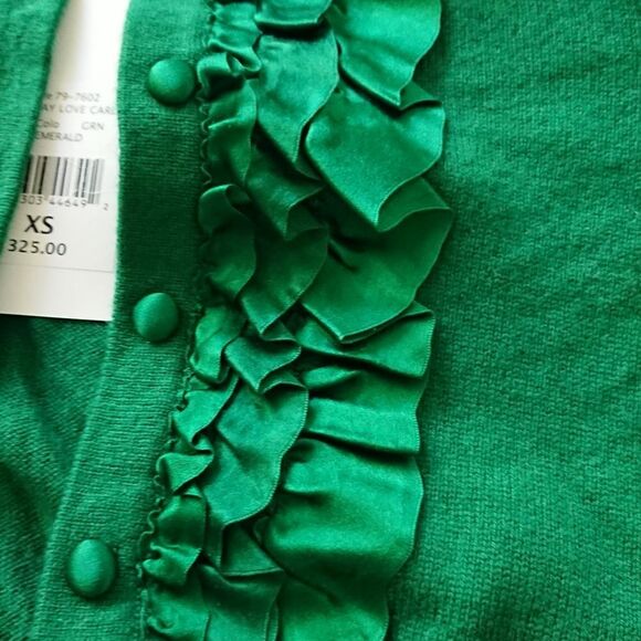 Nanette Lepore runaway love 100% cashmere cardigan in emerald green size XS - Picture 5 of 11